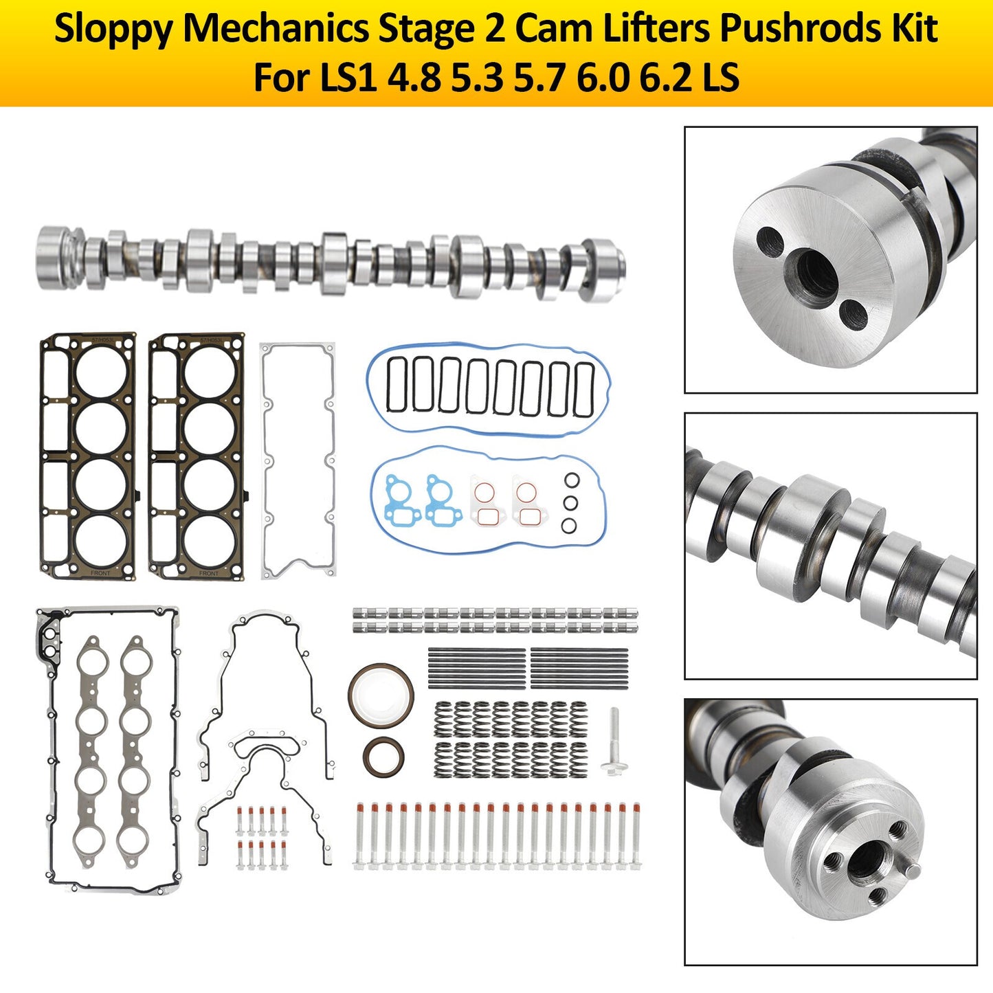 Sloppy Mechanics Stage 2 Cam Lifters Pushrods Set For LS1 4.8 5.3 5.7 6.0 6.2 LS