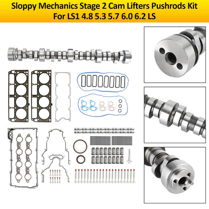 Sloppy Mechanics Stage 2 Cam Lifters Pushrods Set For LS1 4.8 5.3 5.7 6.0 6.2 LS