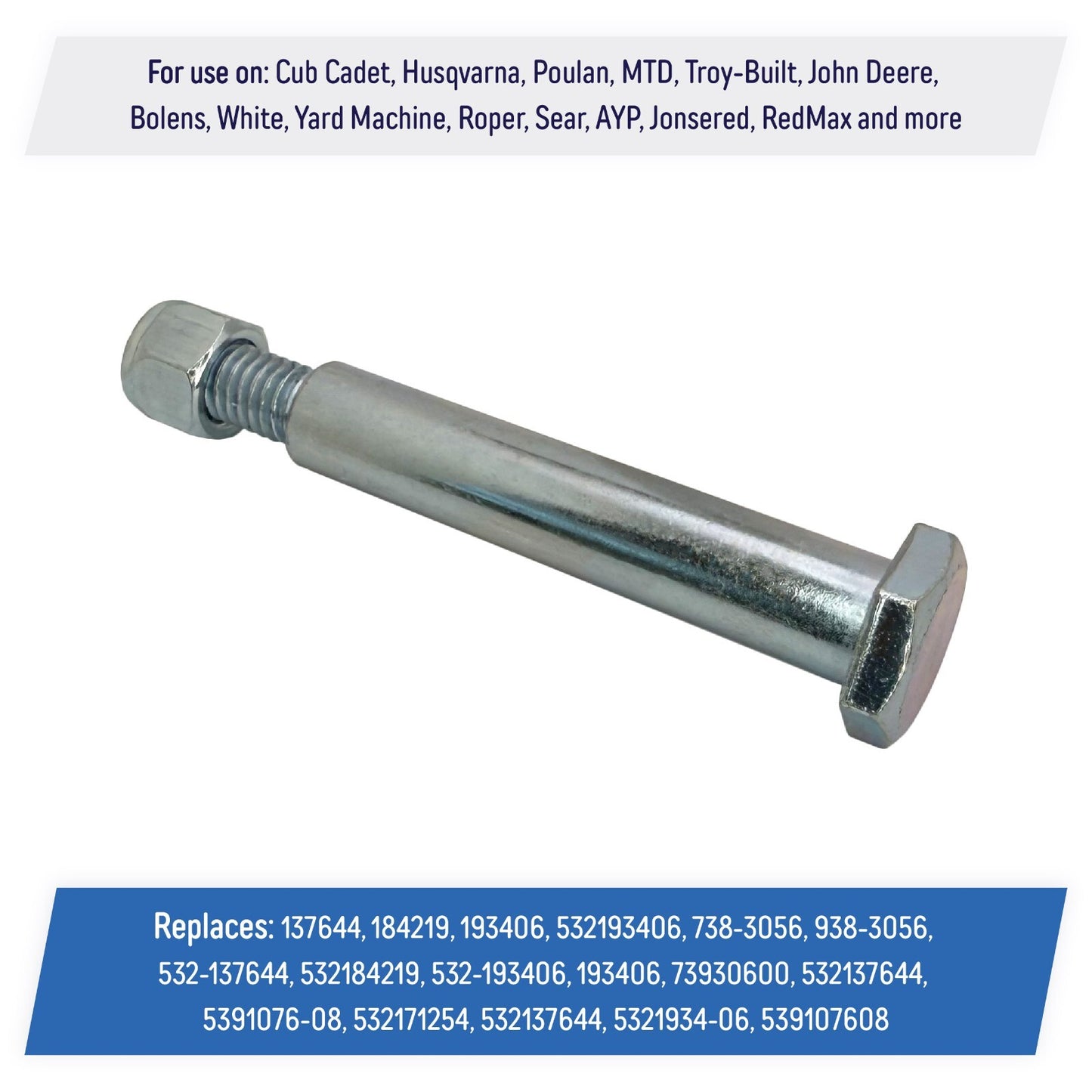 (4) Deck Wheel Bolts with Lock Nuts for Cub Cadet, Husqvarna - 137644, 738-3056