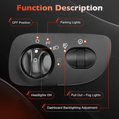 Headlight Switch w/ Fog Light Function For 00-04 Ford F-150 Heritage Expedition