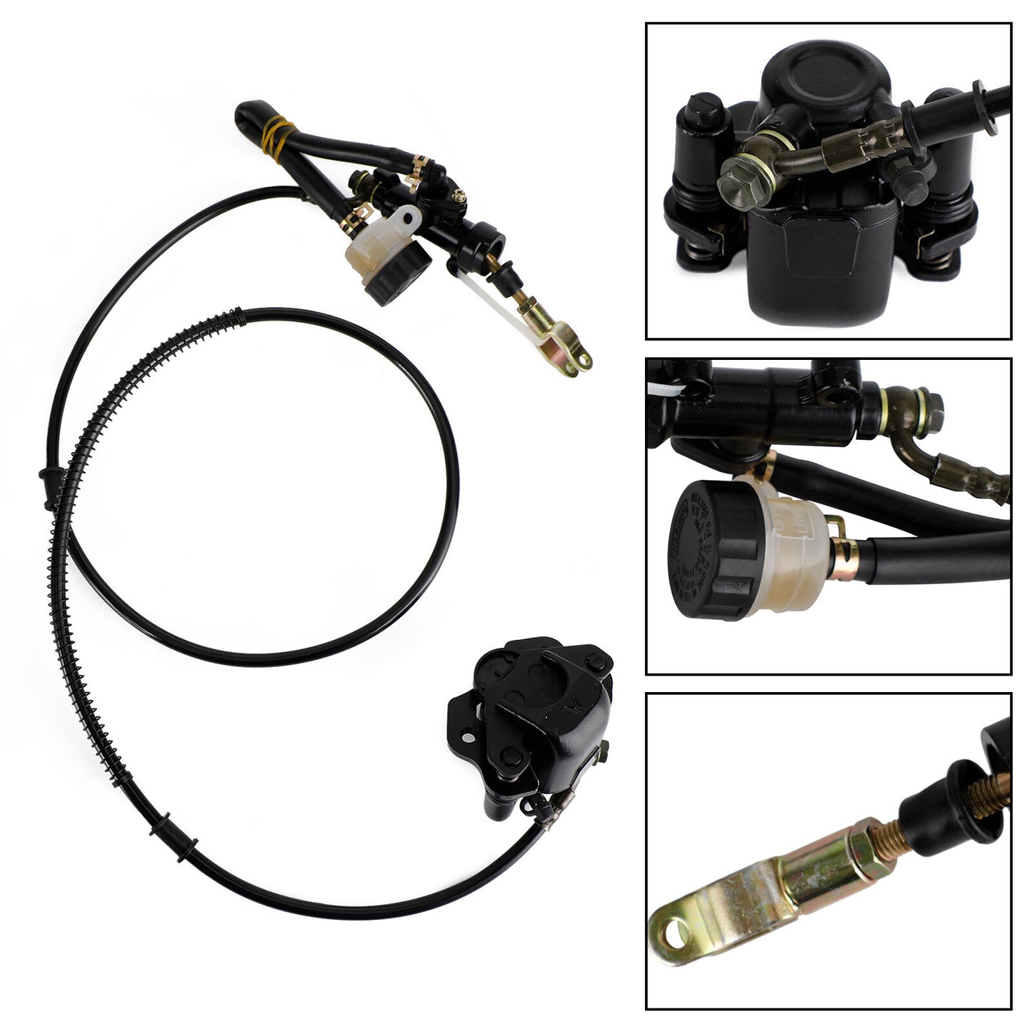 Go Kart Golf Cart ATV Rear Hydraulic Brake Assembly Caliper Master Cylinder Kit
