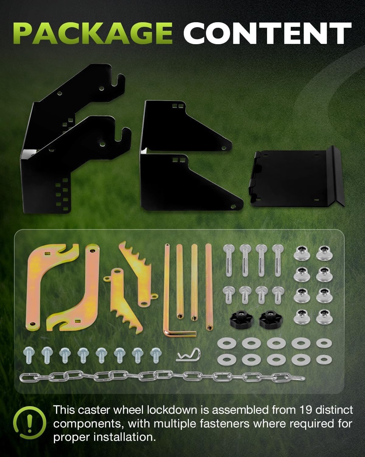 Mower Wheel Power Lock Lockdown Device For Zero-Turn 10.5" - 12.5" Caster Tires