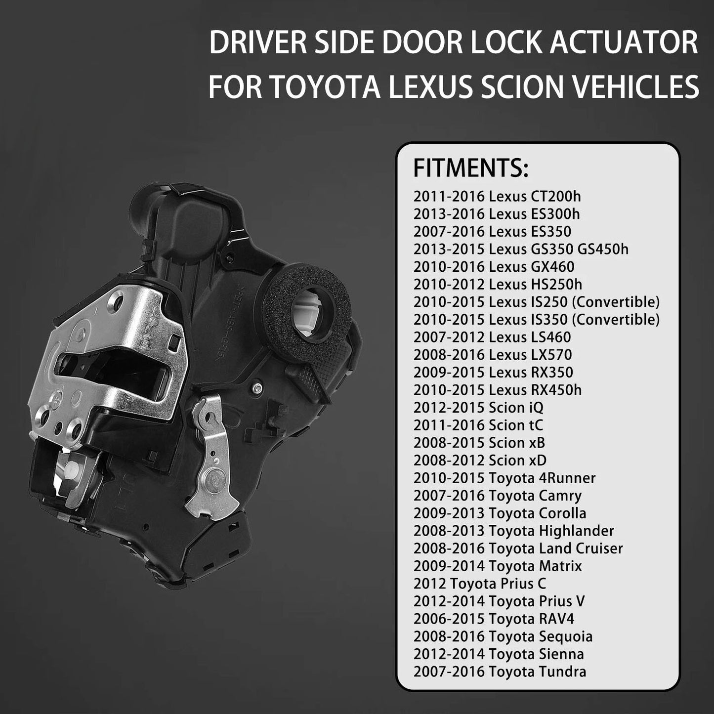 Door Lock Actuator Front Left For 2007-19 Toyota Corolla Camry Lexus GX460 Scion