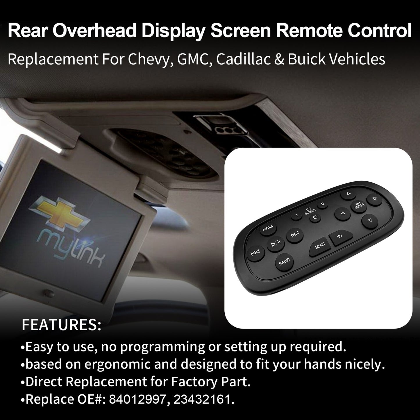 For 2014-2020 Chevrolet Silverado GMC Sierra DVD Entertainment Remote Control