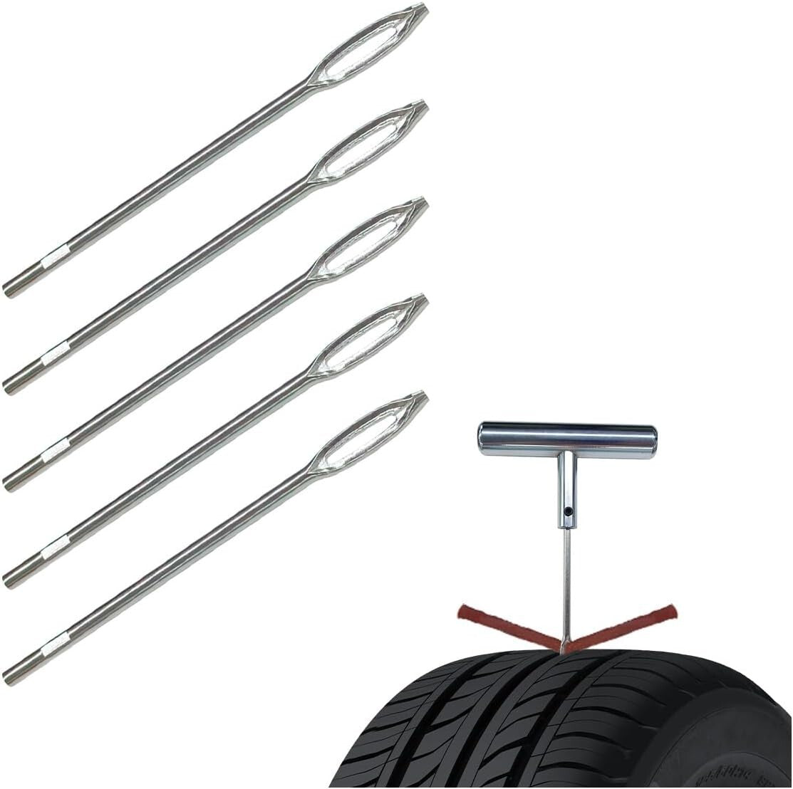 20 Pieces Replacement Split Eye Insertion Needle for Tire Plug Reamer Tool