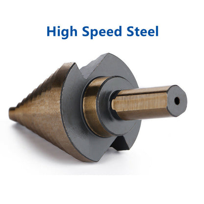 5Pcs HSS High Speed Steel Cobalt Titanium Step Drill Bit Multiple Hole 50 Sizes