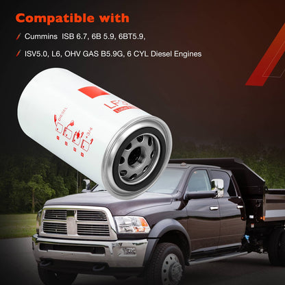 3X LF3972 Oil Lube Filter For 89-15 Dodge Ram 2500 Fleetguard Cummins 5.9L 6.7L