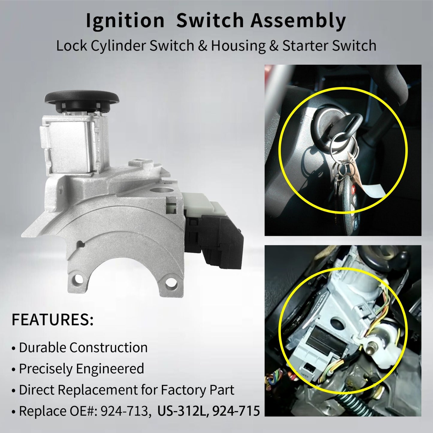 Ignition Lock Cylinder Switch & Housing For 03-07 Chevy Silverado GMC Sierra