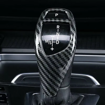 Gear Shift Knob Cover Trim Carbon Fiber For BMW F30 F34 F35 3-Series 2013-2018