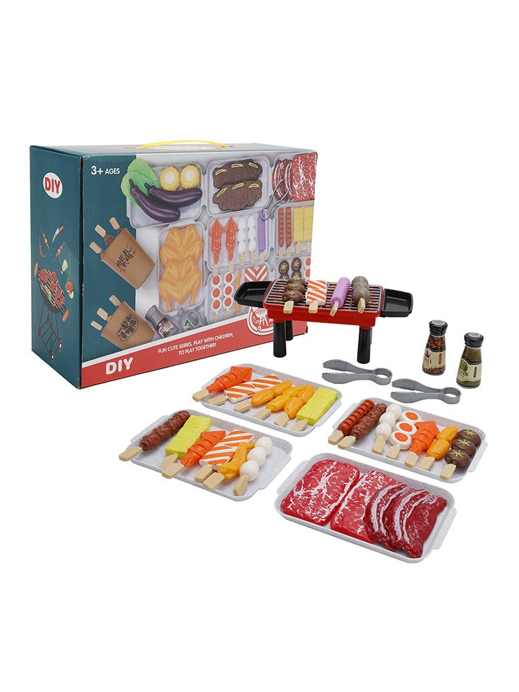 ??36Pcs BBQ Pretend Play Food Toy Grill Set Barbeque Kitchen Cooking Tools Toys