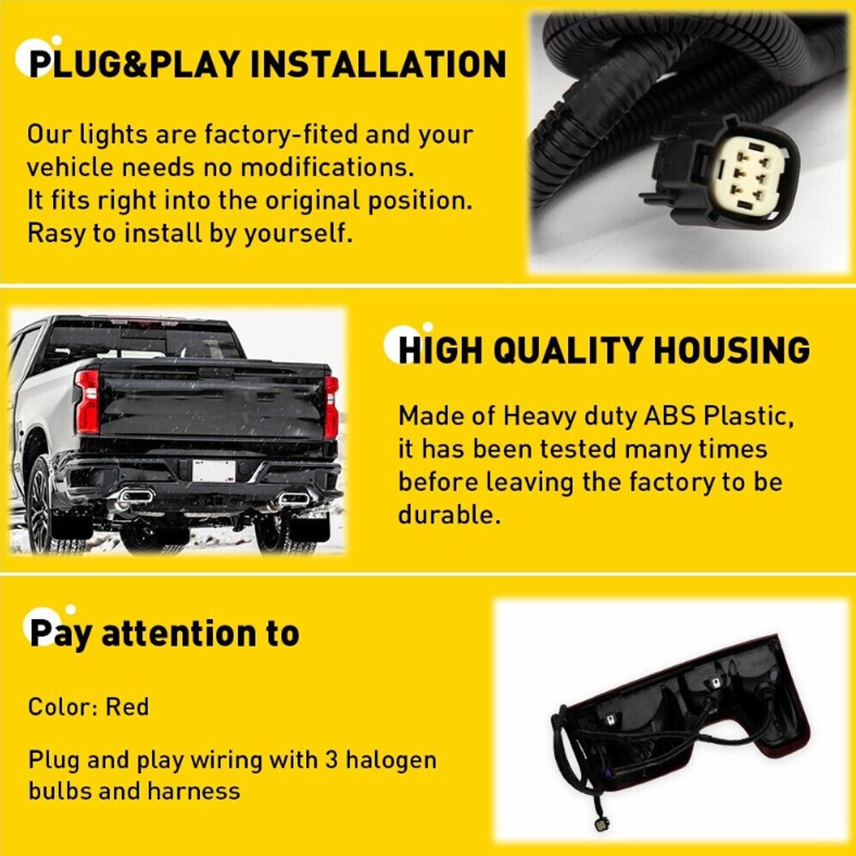 [Non-LED] For 2019+ Chevy Silverado 1500 Tail Light Lamp W/Bulb Driver Left Side