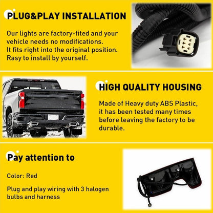 [Non-LED] For 2019+ Chevy Silverado 1500 Tail Light Lamp W/Bulb Driver Left Side