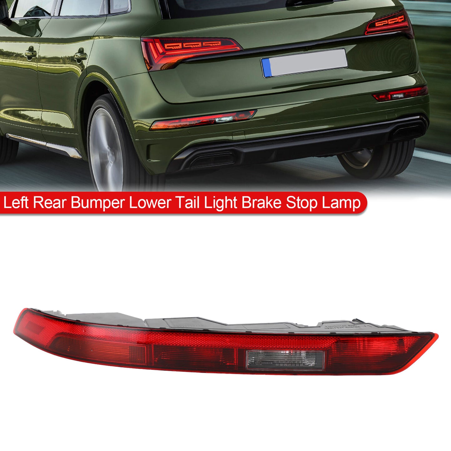 Left Rear Bumper Lower Tail Light Brake Stop Lamp For Audi Q5 US Version 2018-21