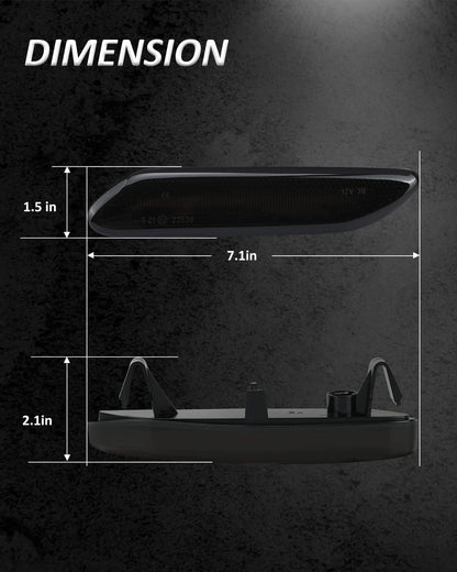For Mini Cooper Countryman 2012-2017 R60 R61 Fender Side Marker Light Smoke Lens