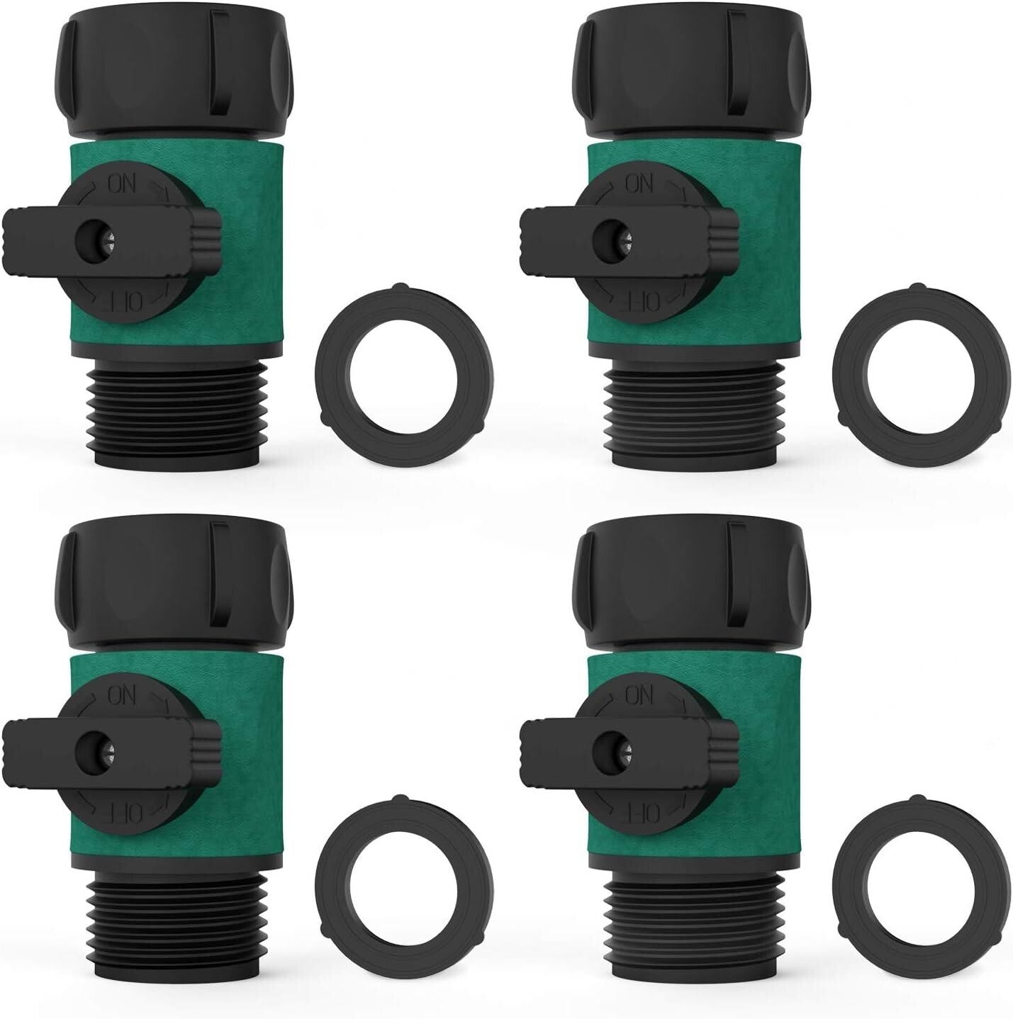 4X Plastic Garden Hose Connector  Water Turn Off Valve Shutoff 3/4 Inch GHT N828