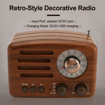 Retro-Style Decorative Radio Mini Multifunction Music Player Bluetooth Speaker
