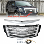 For Cadillac Escalade 2015-2020 Hood Molding Trim+Front Grille w/Sensor Hole