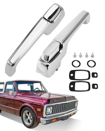 Exterior Chrome Door Handles Set For 1967-72 Chevy C10 C20 C30 GMC K1500 Pickup