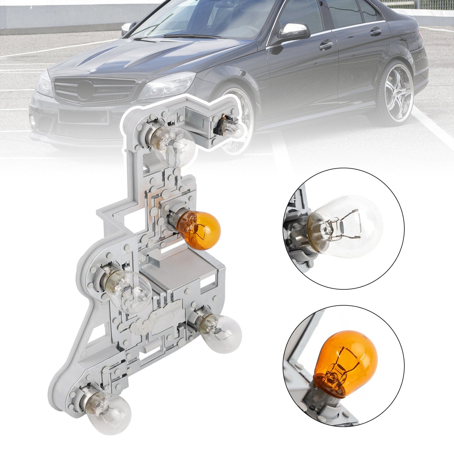 Right Tail Lamp Bulb Holder with Bulbs For Mercedes W204 C-Class 2007-2010#