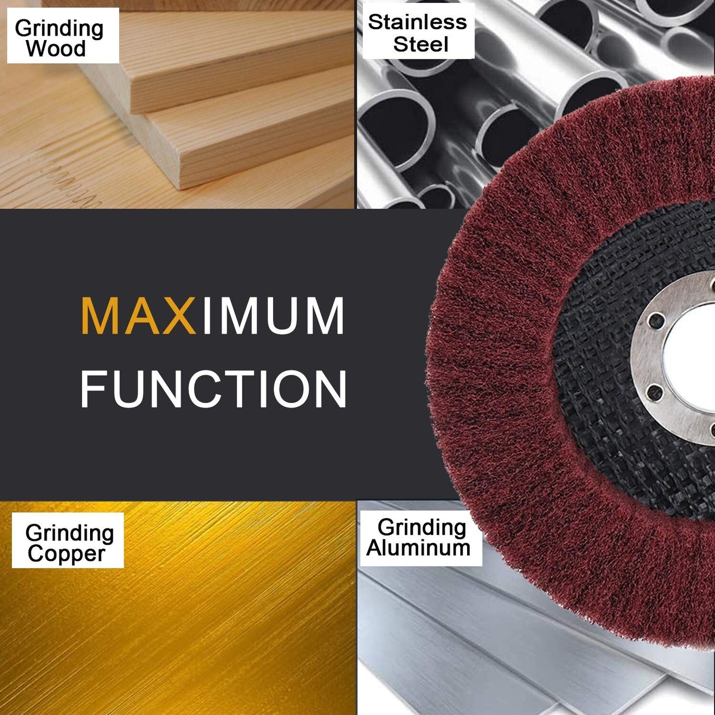 5PCS 4-1/2" Nylon Flap Disc Metal Polishing Buffing Wheel Pads for Grinder 4.5in