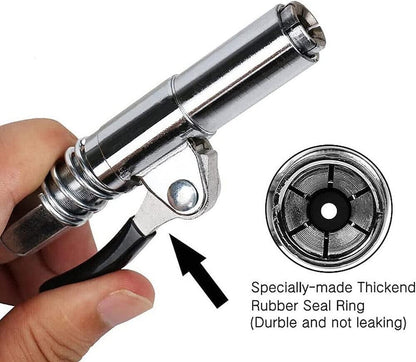2Packs Grease Gun Coupler High-Pressure Quick Release Lock Oil Injection Nozzles