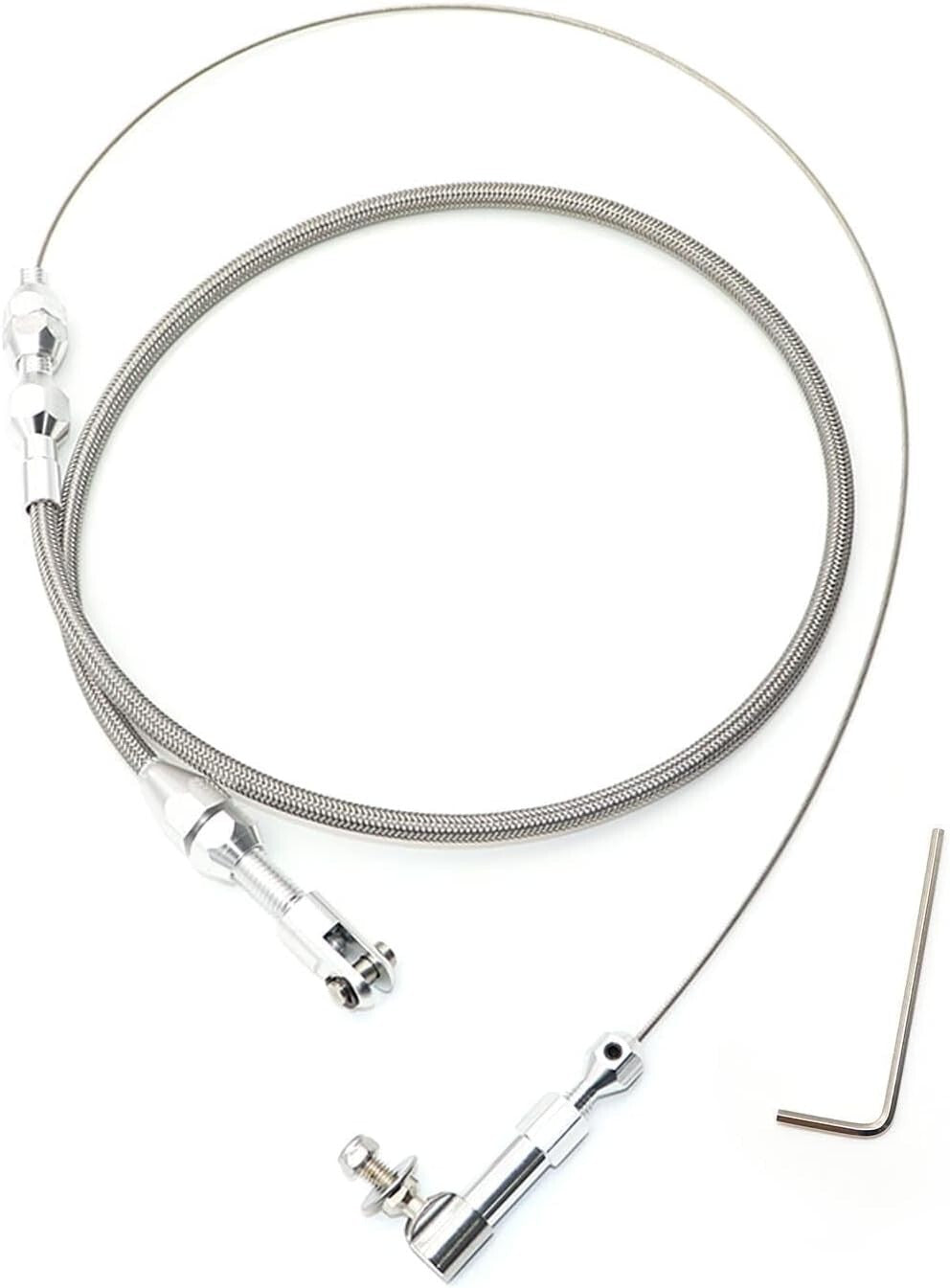 24" THROTTLE CABLE BRAIDED STAINLESS STEEL UNIVERSAL ACCELERATOR For FORD, CHEVY