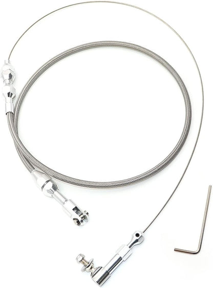 24" THROTTLE CABLE BRAIDED STAINLESS STEEL UNIVERSAL ACCELERATOR For FORD, CHEVY