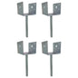 U Shaped 4x4 Deck Post Concrete Anchor Spike, Fence Post Base, Zinc Plated (4)