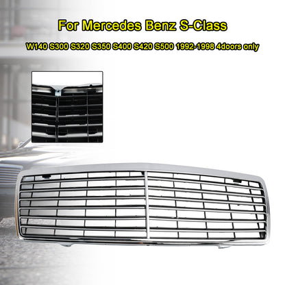 Chrome Front Bumper Grill Grille Fit Mercedes Benz S-Class W140 1992-1998