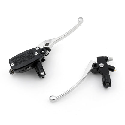 7/8" Handlebar Chrome Hand Control Reservoir Brake Clutch Lever Motorcycle Bike