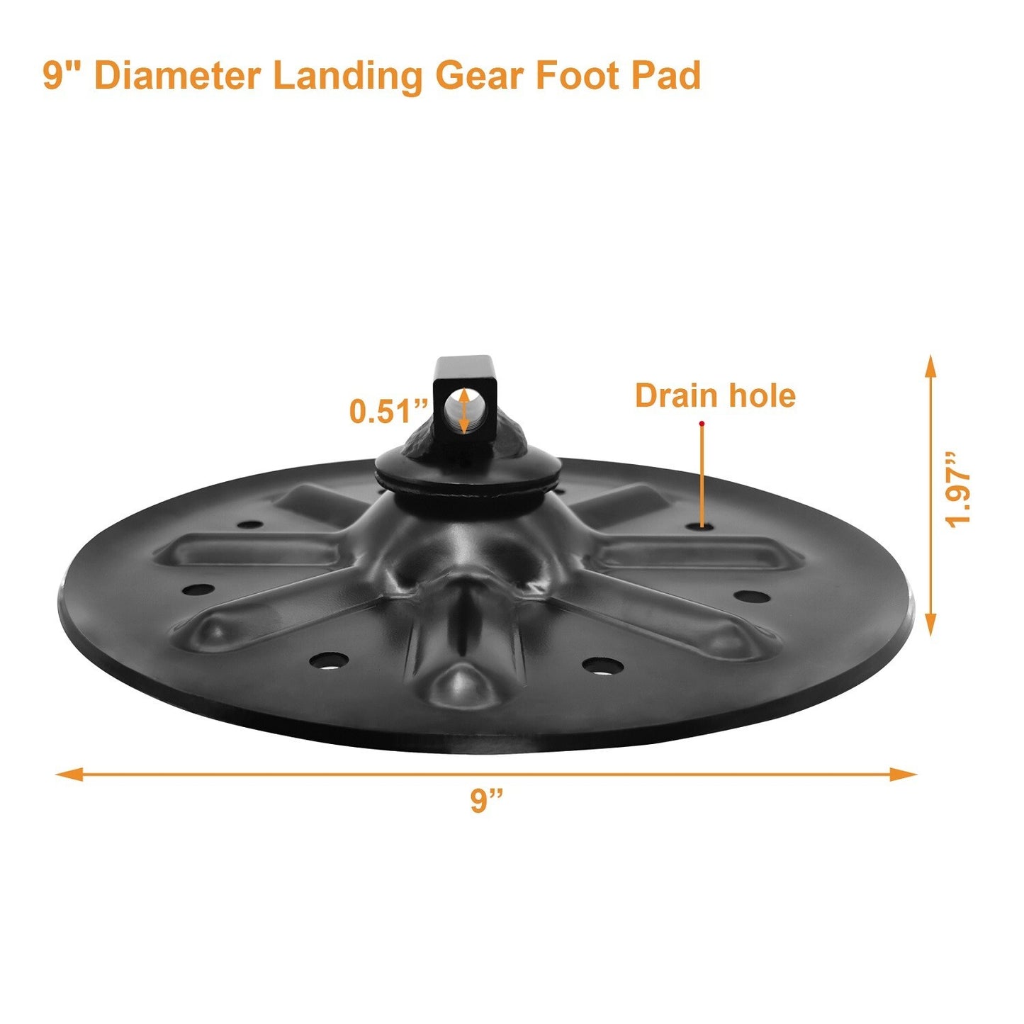 9 Inch Round Trailer Jack Landing Foot Plate Pad For A-Frame Boat Rv Camper 2pcs