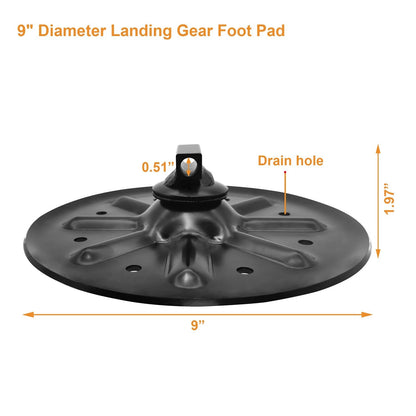 9 Inch Round Trailer Jack Landing Foot Plate Pad For A-Frame Boat Rv Camper 2pcs