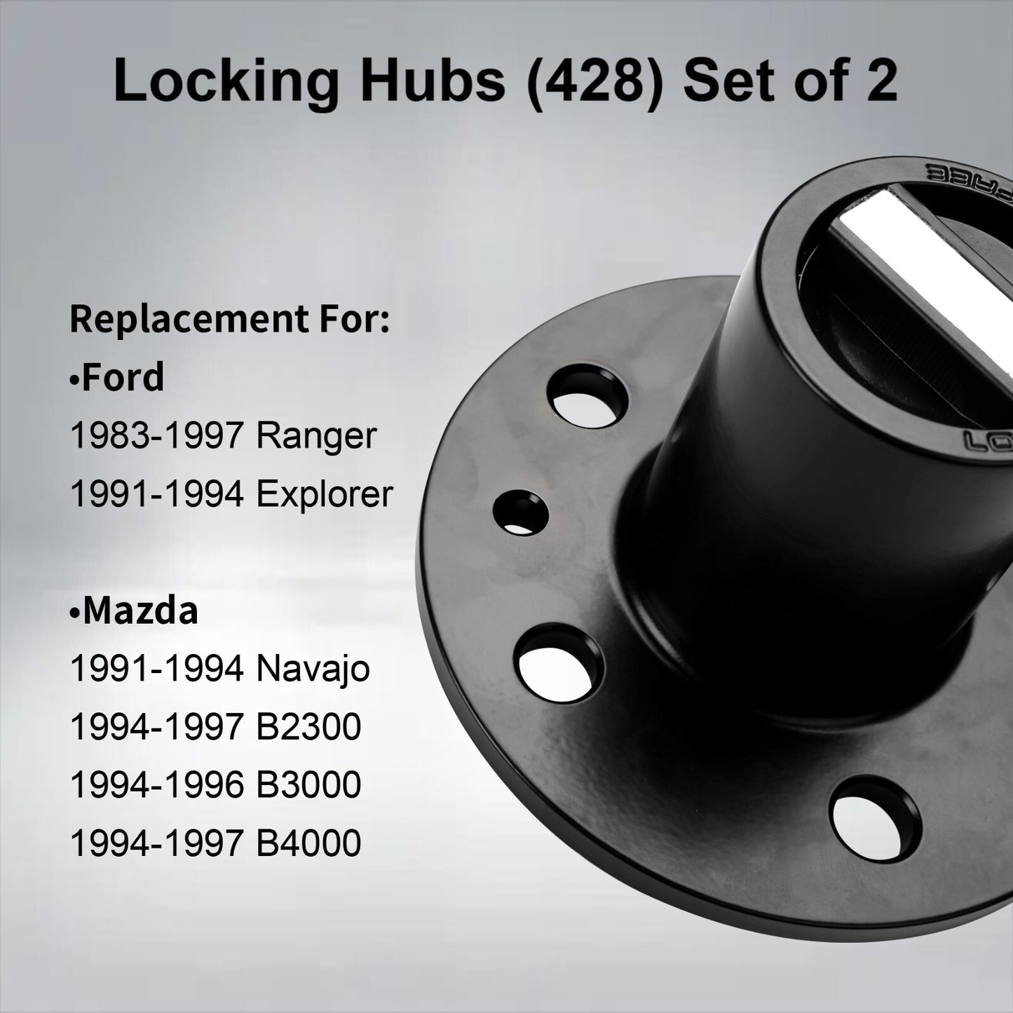 2X Spline Locking Hubs for 83-97 Ford Ranger Explorer & Mazda Navajo B2300 B3000