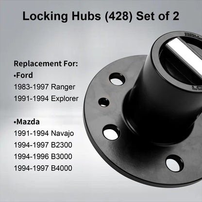 2X Spline Locking Hubs for 83-97 Ford Ranger Explorer & Mazda Navajo B2300 B3000