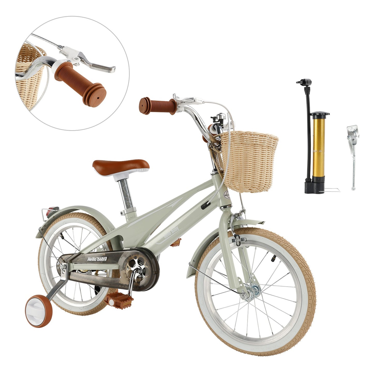 16 inches Kid's Bike Child Bicycle for Ages 7-9 Years with auxiliary wheels