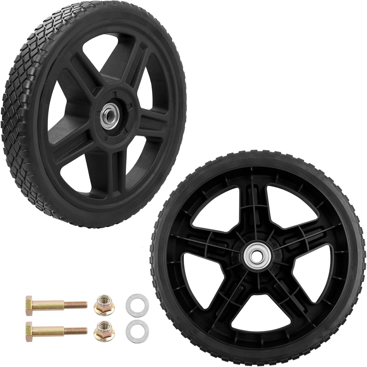 2x 10" Push Lawn Mower Plastic Wheel Fit Craftsman Mower Generator Garden Tiller