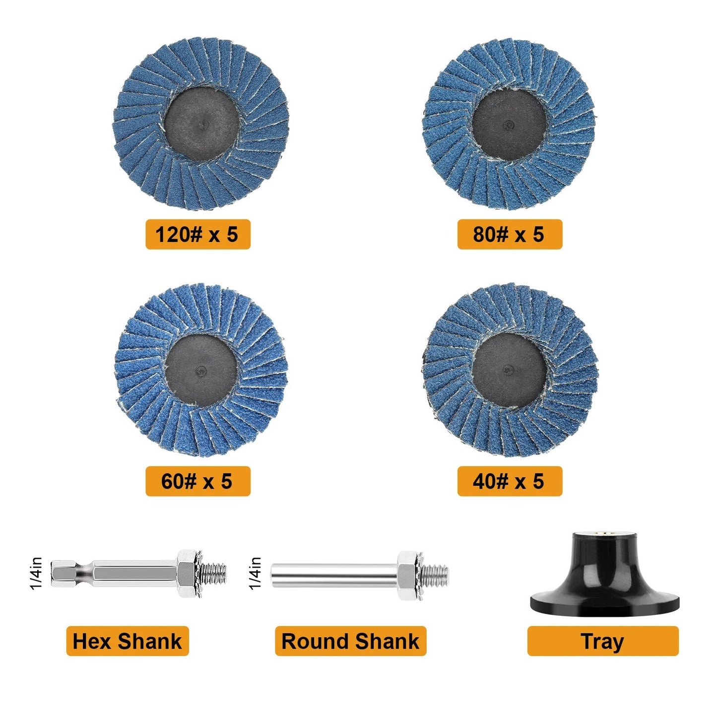 20 x 2inch Zirconia Flap Disc Roll Lock Sanding Grinding Wheel 40 60 80 120 Grit