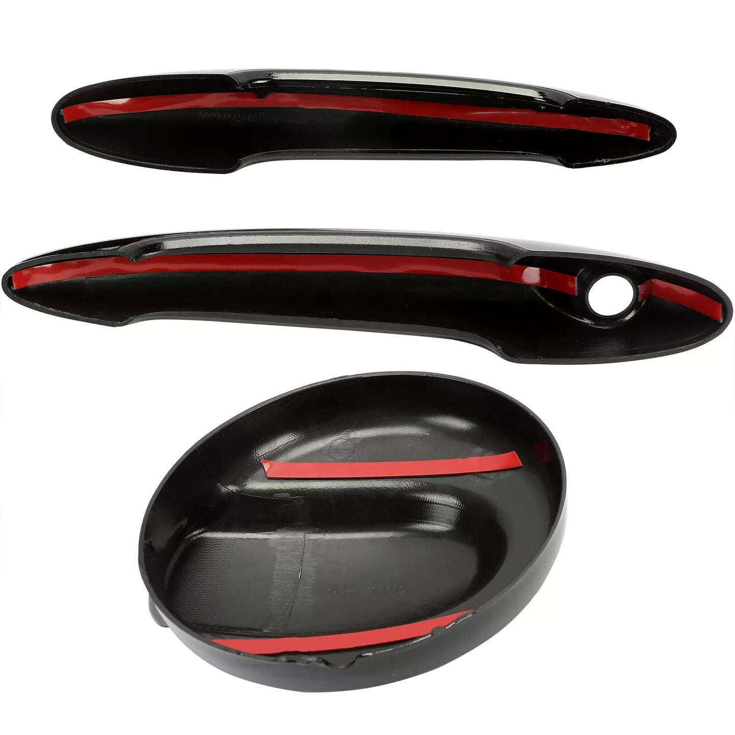 Solid Spare BLACK Door Handle Covers & Gas Tank Cap For MINI R55 Cooper S 07-14 / R56 06-13