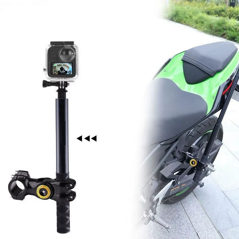 Motorcycle Mount Invisible Selfie Stick Handlebar Clamp for Insta360 Camera