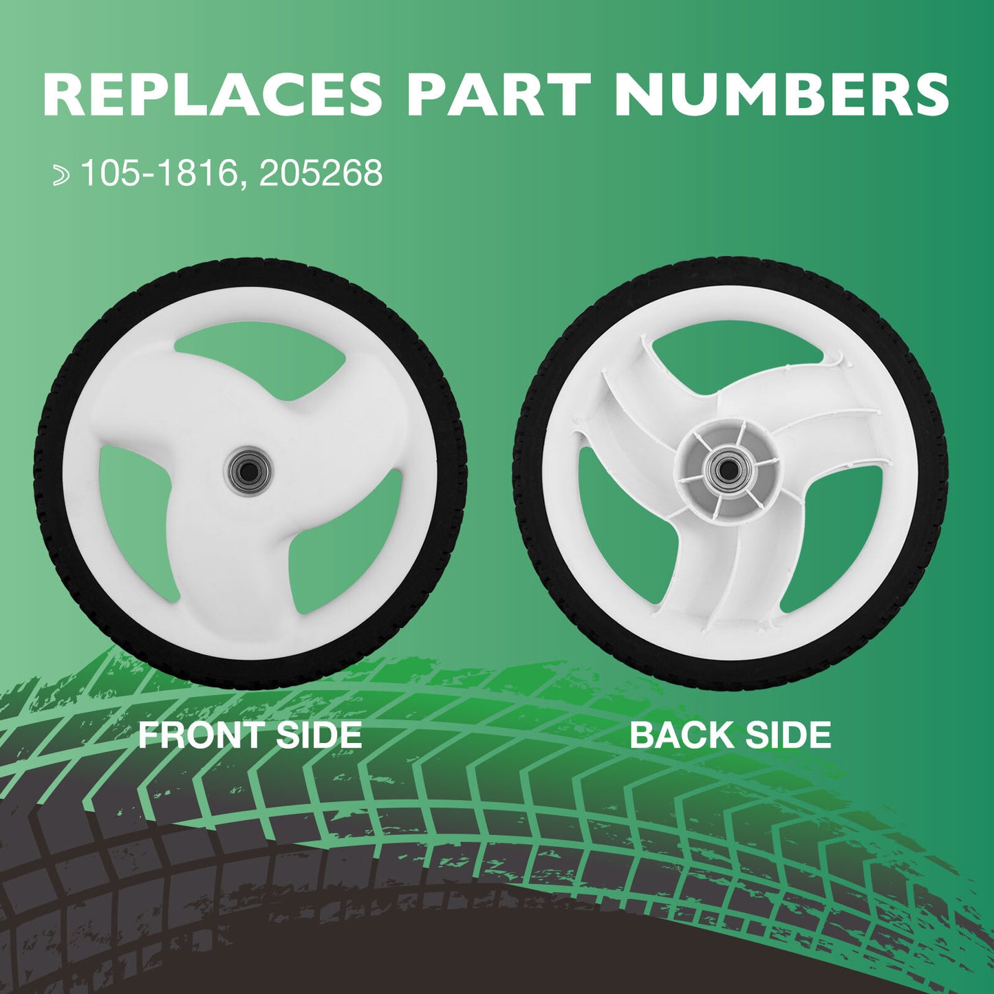 105-1816 12" Rear Lawn Mower Wheels For Toro Recycler 20012 20016 20019 205-268