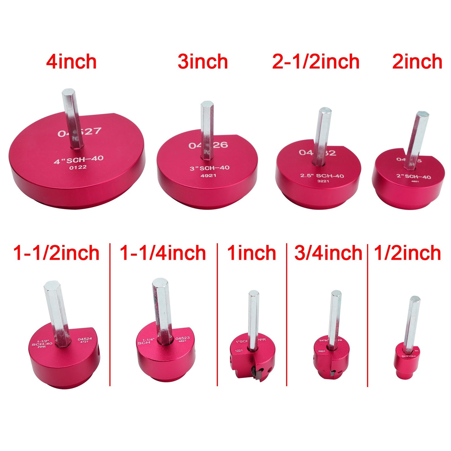PVC Pipe Reamer Kit 9PCS For 1/2 To 4 Inch Fittings Compatible With Drill
