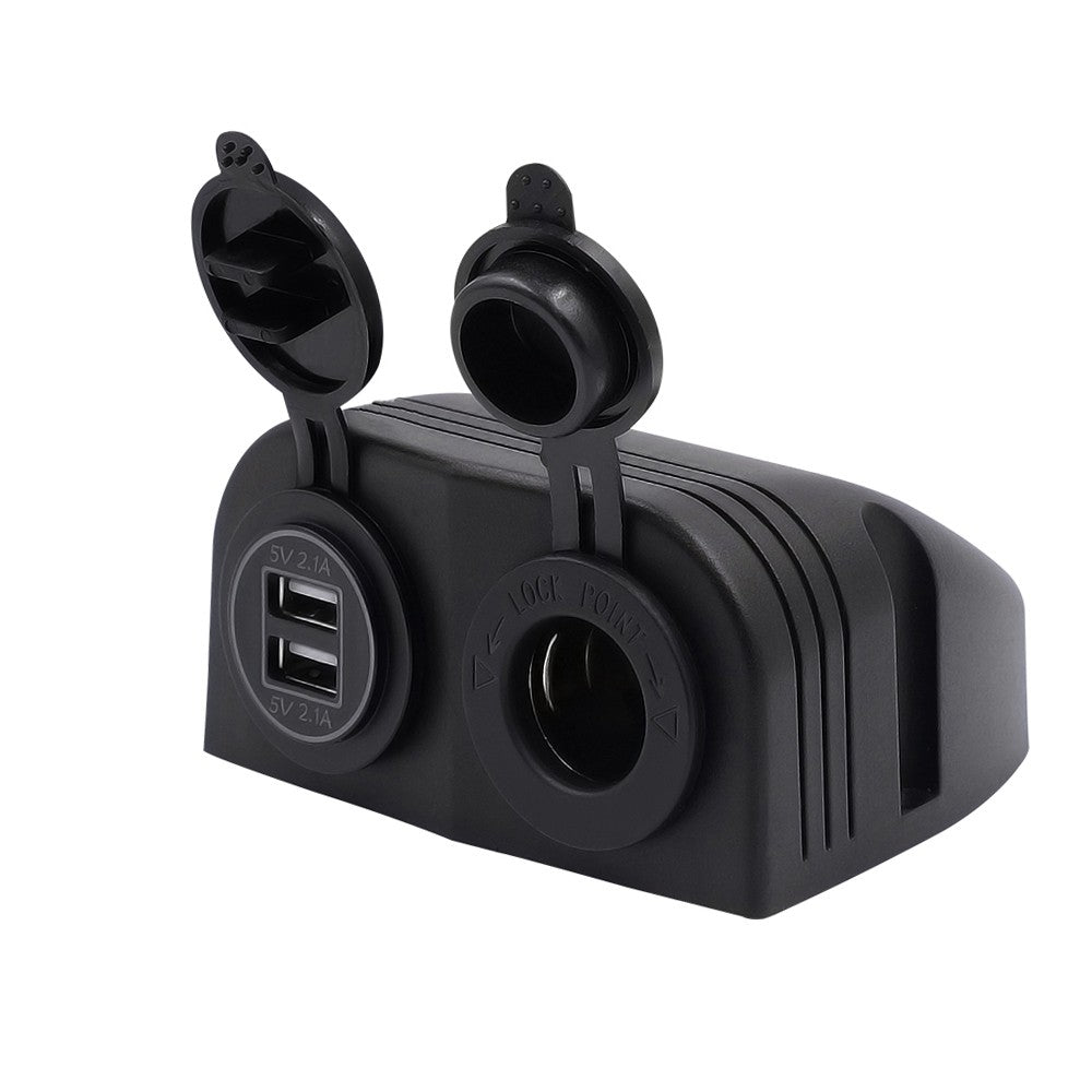 12V Dual USB 4.2A Charger Power Socket Outlet Surface Mount Fit Car Marine