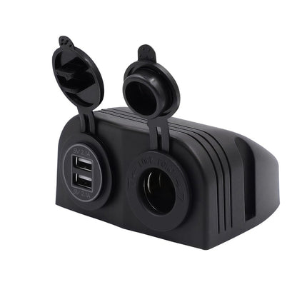 12V Dual USB 4.2A Charger Power Socket Outlet Surface Mount Fit Car Marine