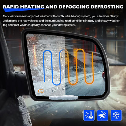 Left & Right Side Heated Mirror Glass w/ BSM Signal Kit For 07-20 Toyota Tundra