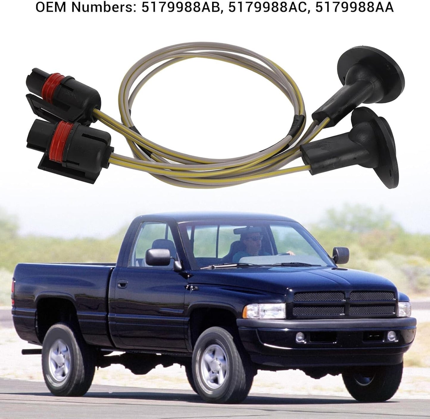 Fit 1994-2001 Dodge RAM 1500 2500 3500 LED License Plate Light Lens Lamp w/ wire