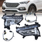 Left+Right Side Fit For 2017 2018 Hyundai Santa Fe Sport LED Fog Lights Lamps