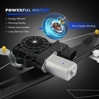 Window Regulator w/ Motor Rear Left For BMW E90 E91 323i 325xi 328i 330i 335xi