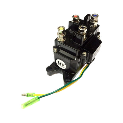 12V Solenoid Relay Contactor & Winch Rocker Thumb Switch w/ Mounting Bracket