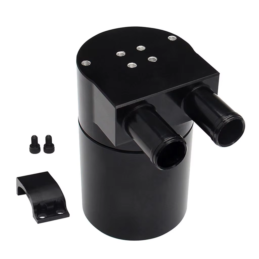 Billet Aluminum Oil Catch Can Tank Bottle Baffled For BMW N54 335i 535i Black