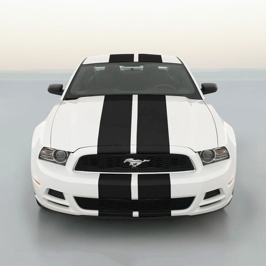 Solid Spare 10" BLACK CARBON FIBER VINYL RALLY STRIPES RACING STRIPE For FORD MUSTANG COBRA